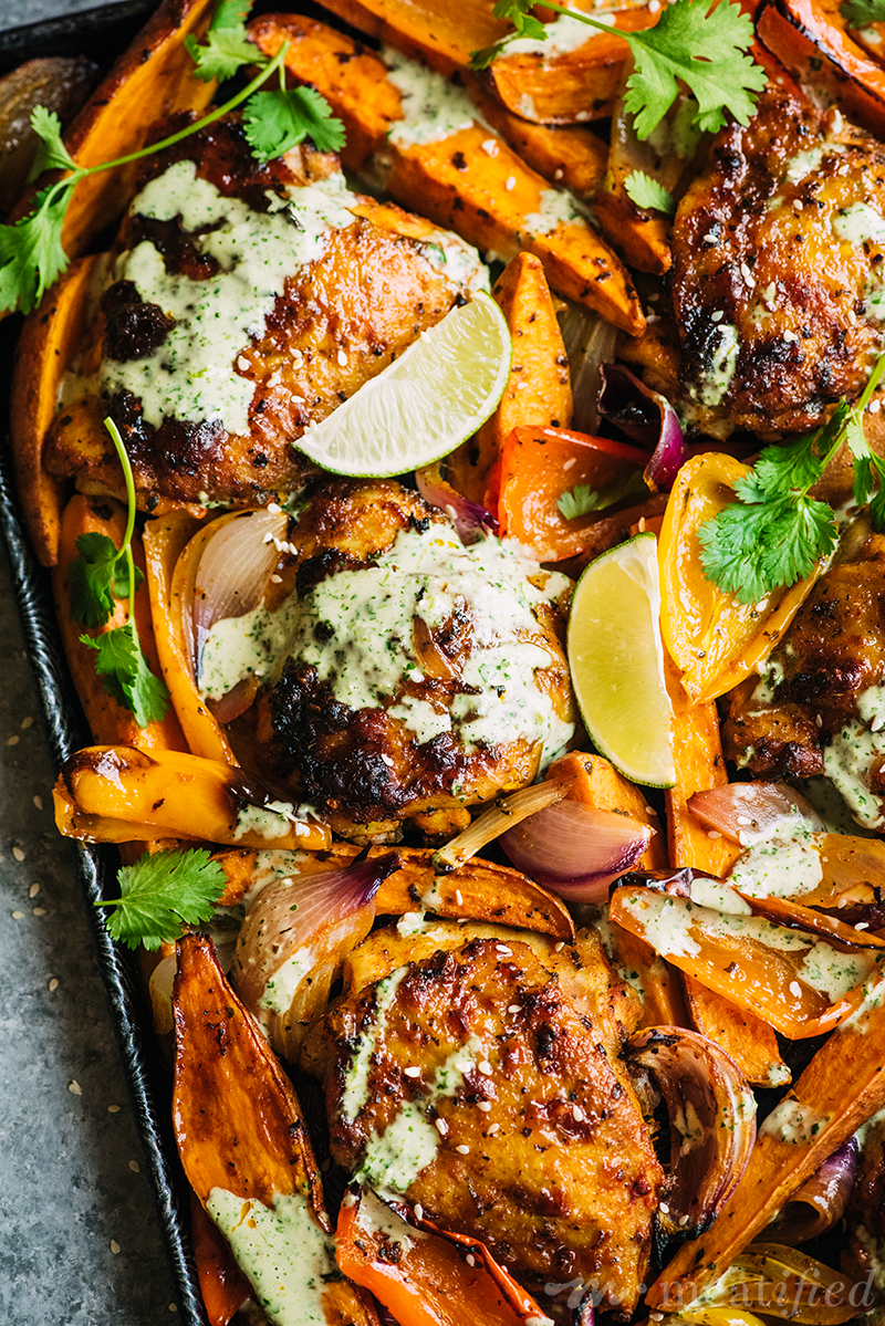 Keep this sheet pan Thai roast chicken meal in your weeknight stash: it's a simple way to jazz up chicken & get a one pan meal on the table, stat.