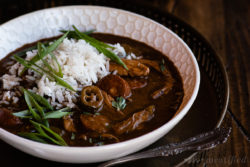 Looking for a weekend kitchen project? This simple chicken & smoked sausage gumbo makes big batch comfort food for a crowd or the week ahead.